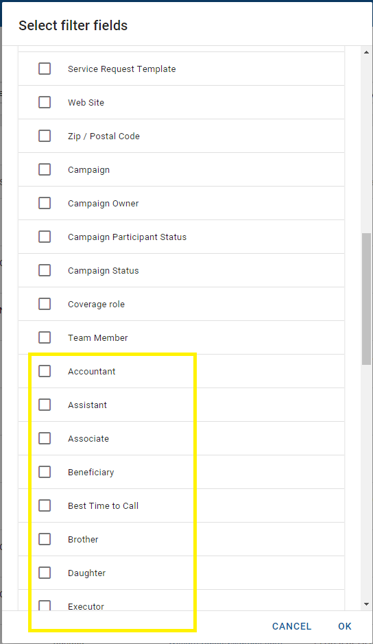 The highlighted entries are read from the CustomFieldType class and added to the list