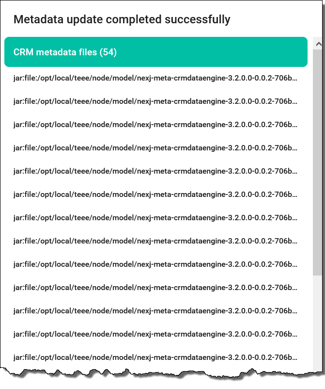 Metadata update completed successfully example