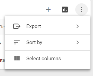 More Actions menu