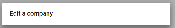 Edit a company dialog