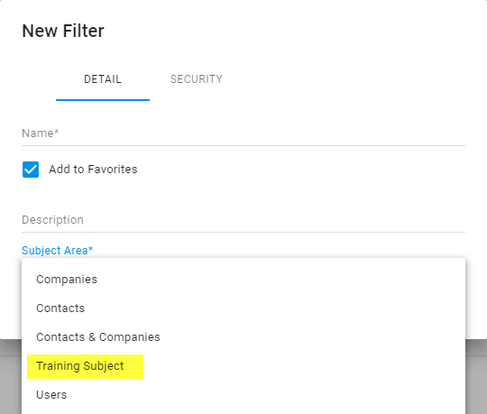 Newly created filter