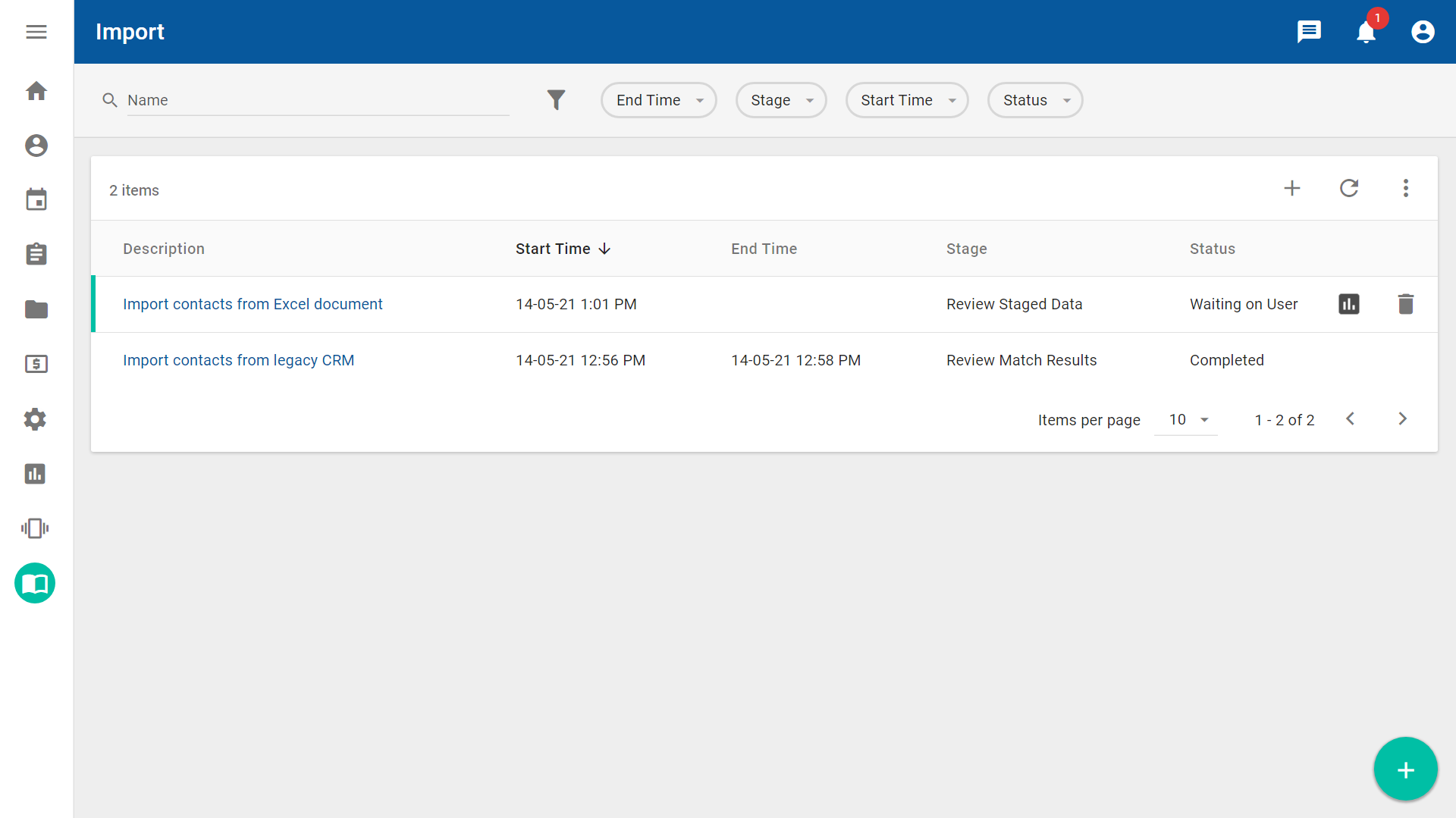 Import workspace