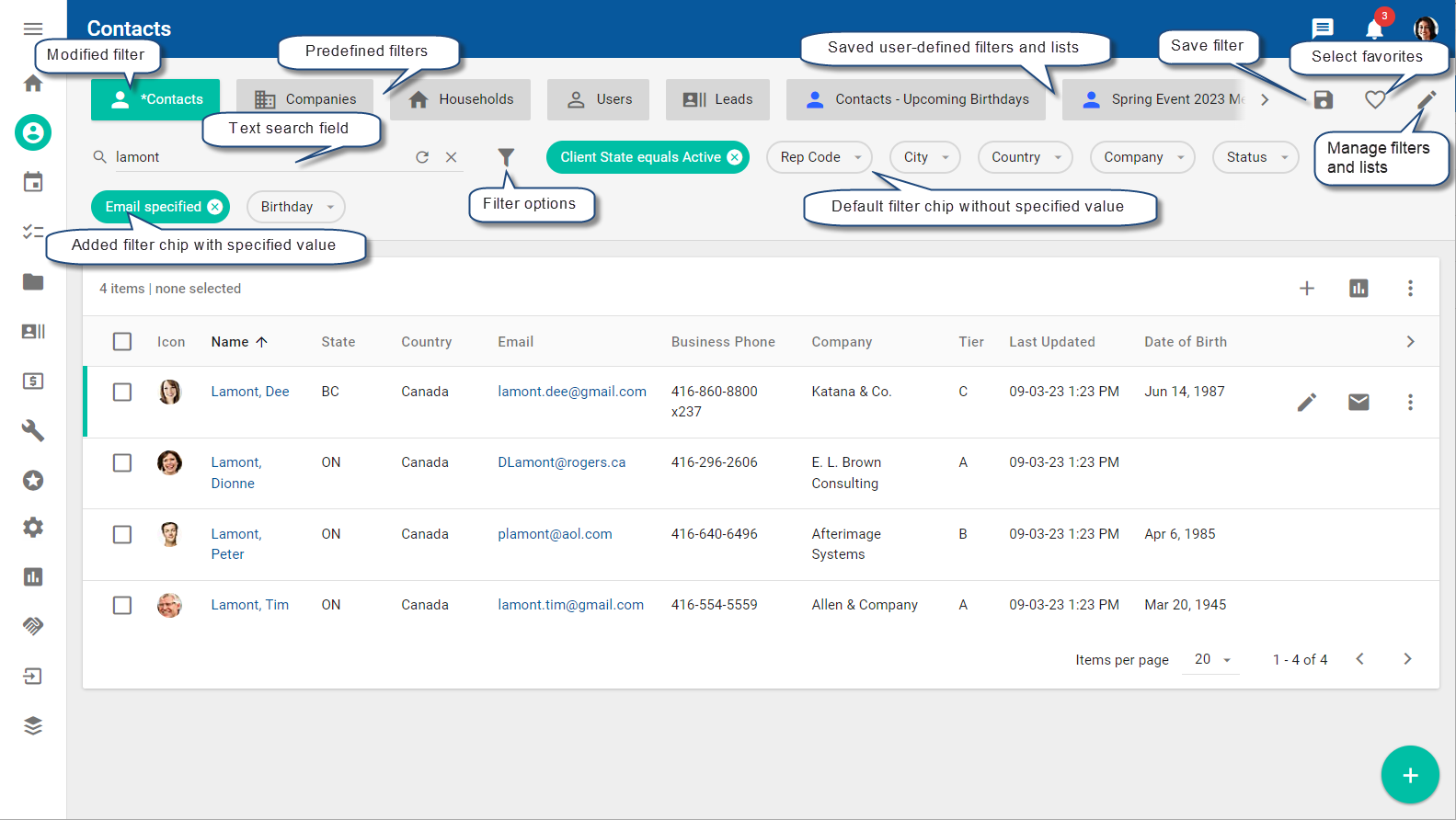 Search functionality