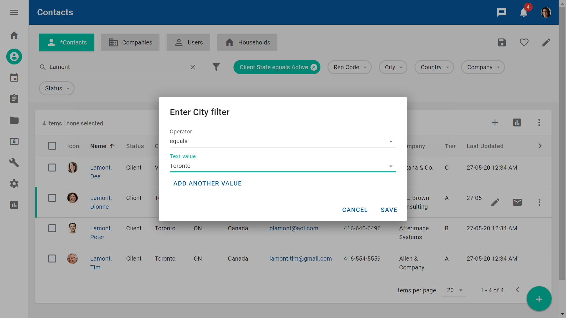 City filter chip example