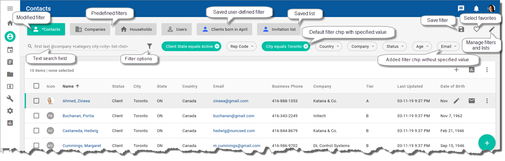 Search functionality