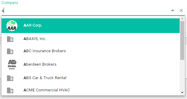 Typing in the list based on configuration above