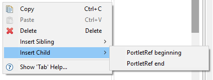 Insert portletRefs in Outline view