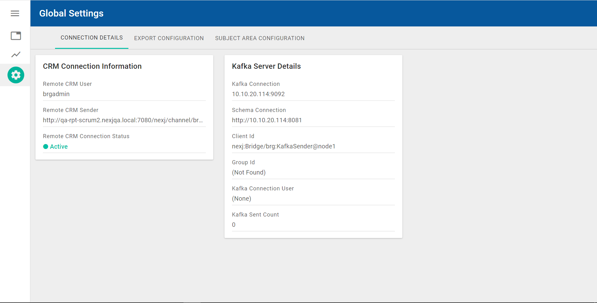 Global Settings workspace