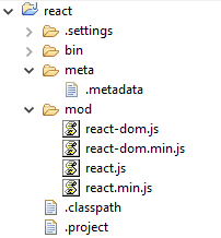 Project structure - from the Navigator view in NexJ Studio