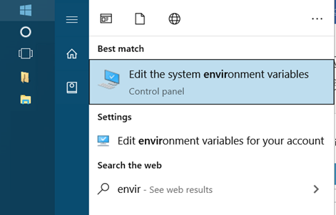 Editing the system environment variables
