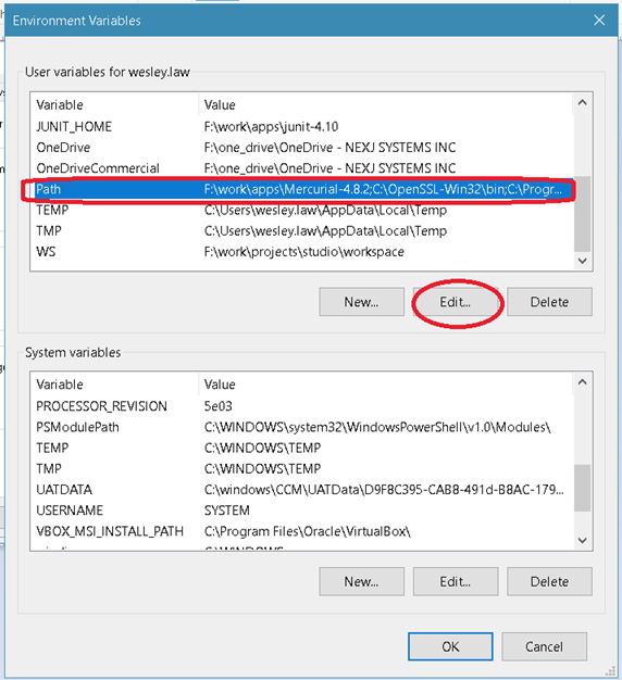 Finding the Path variable