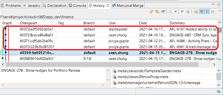 Multiple changesets example