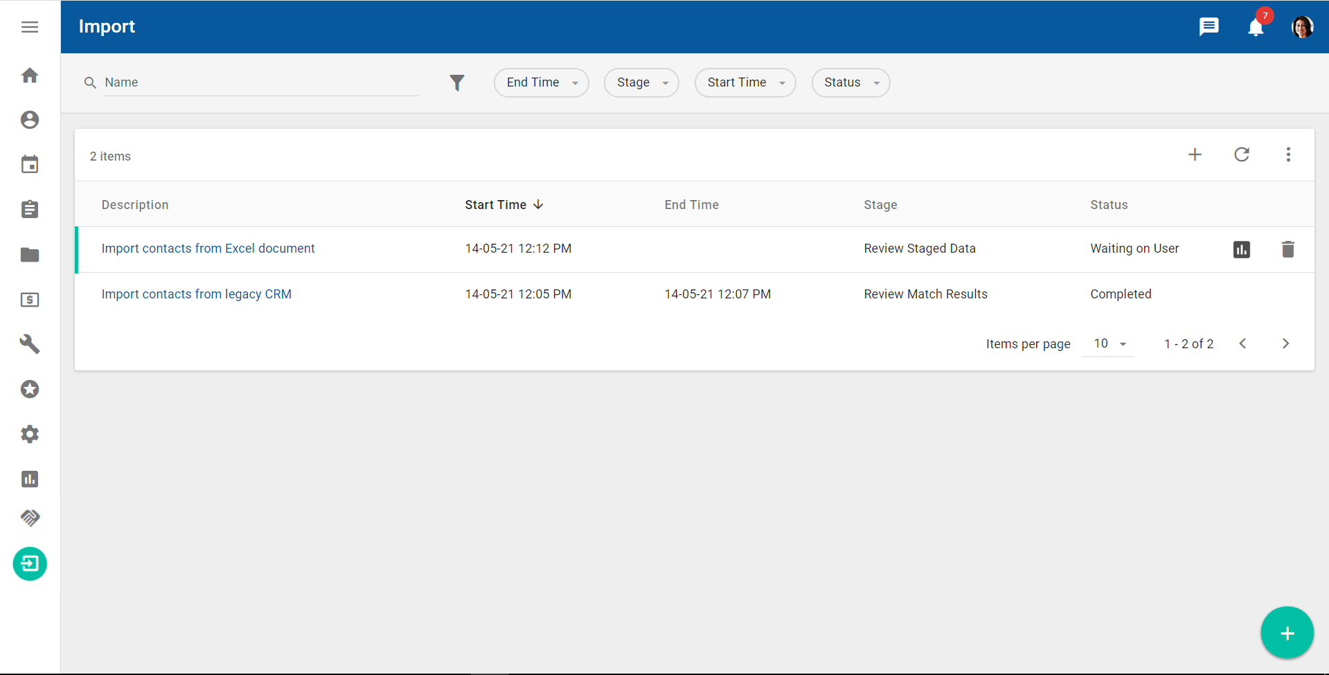 Import workspace