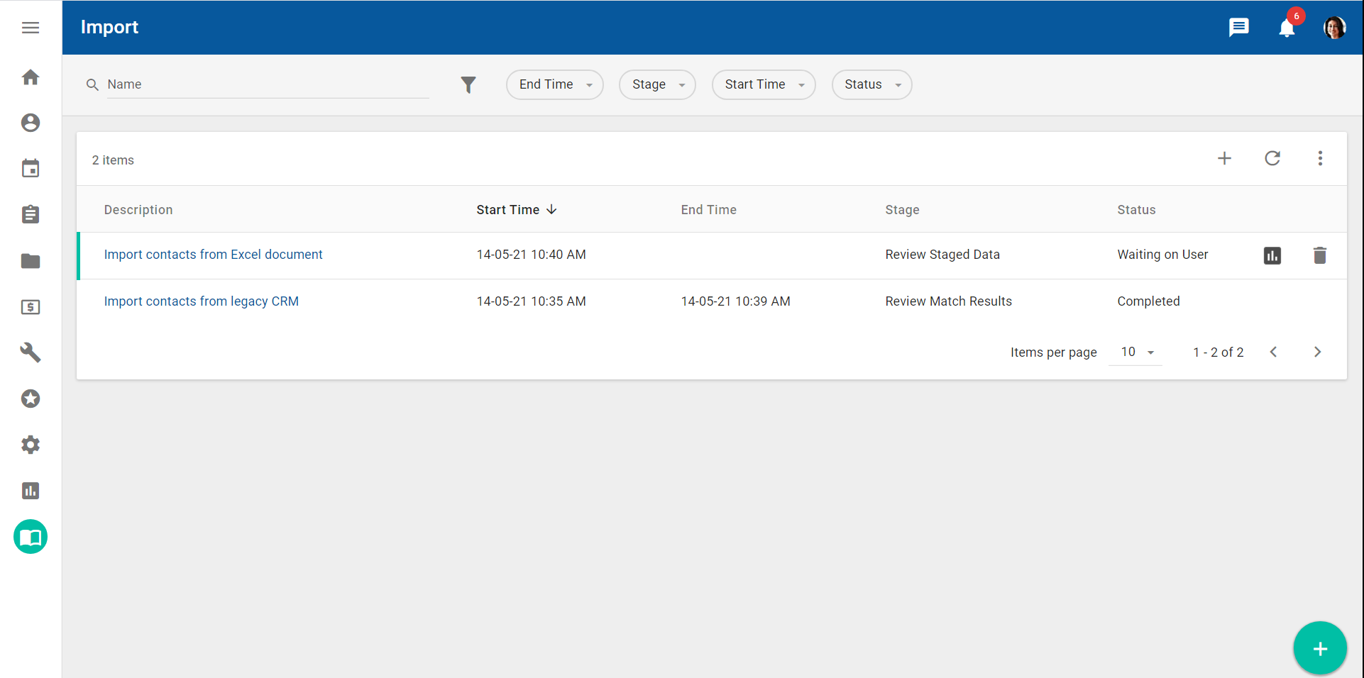 Import workspace