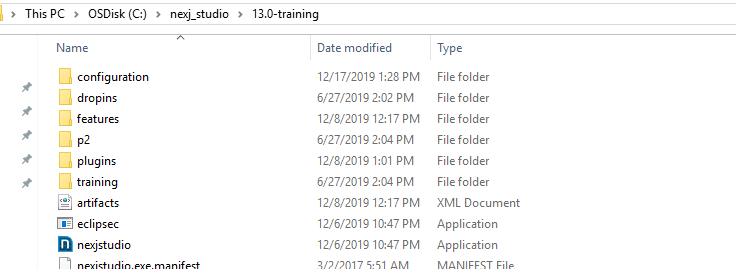 Training file structure