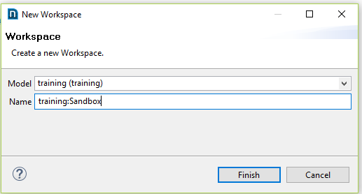 Creating a new workspace dialog