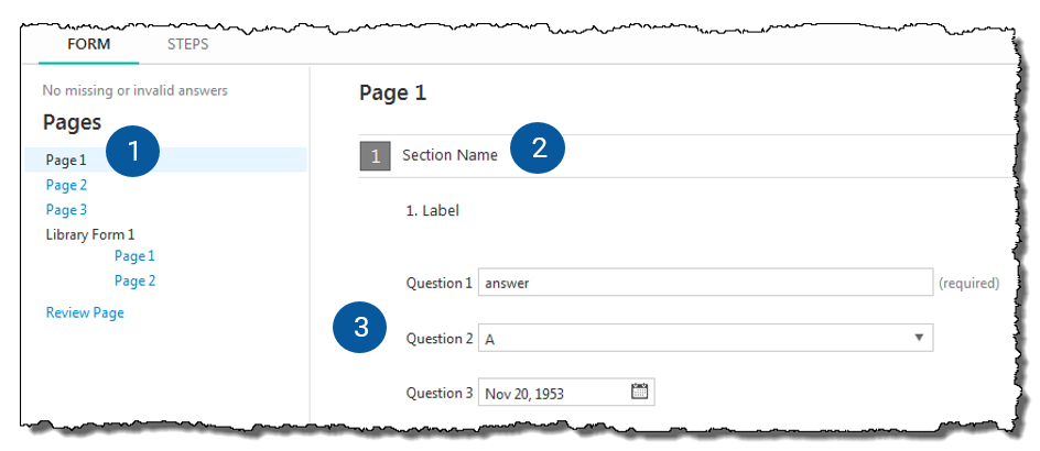 Business process form example